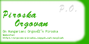 piroska orgovan business card